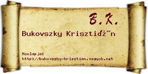 Bukovszky Krisztián névjegykártya