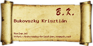 Bukovszky Krisztián névjegykártya